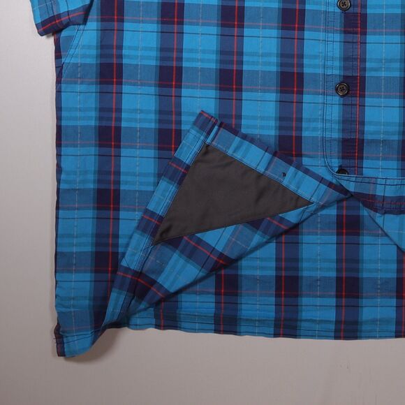 Duluth Alaskan Hardgear Borealis Shirt Blue Plaid Short Sleeve Mens XL - Picture 5 of 9